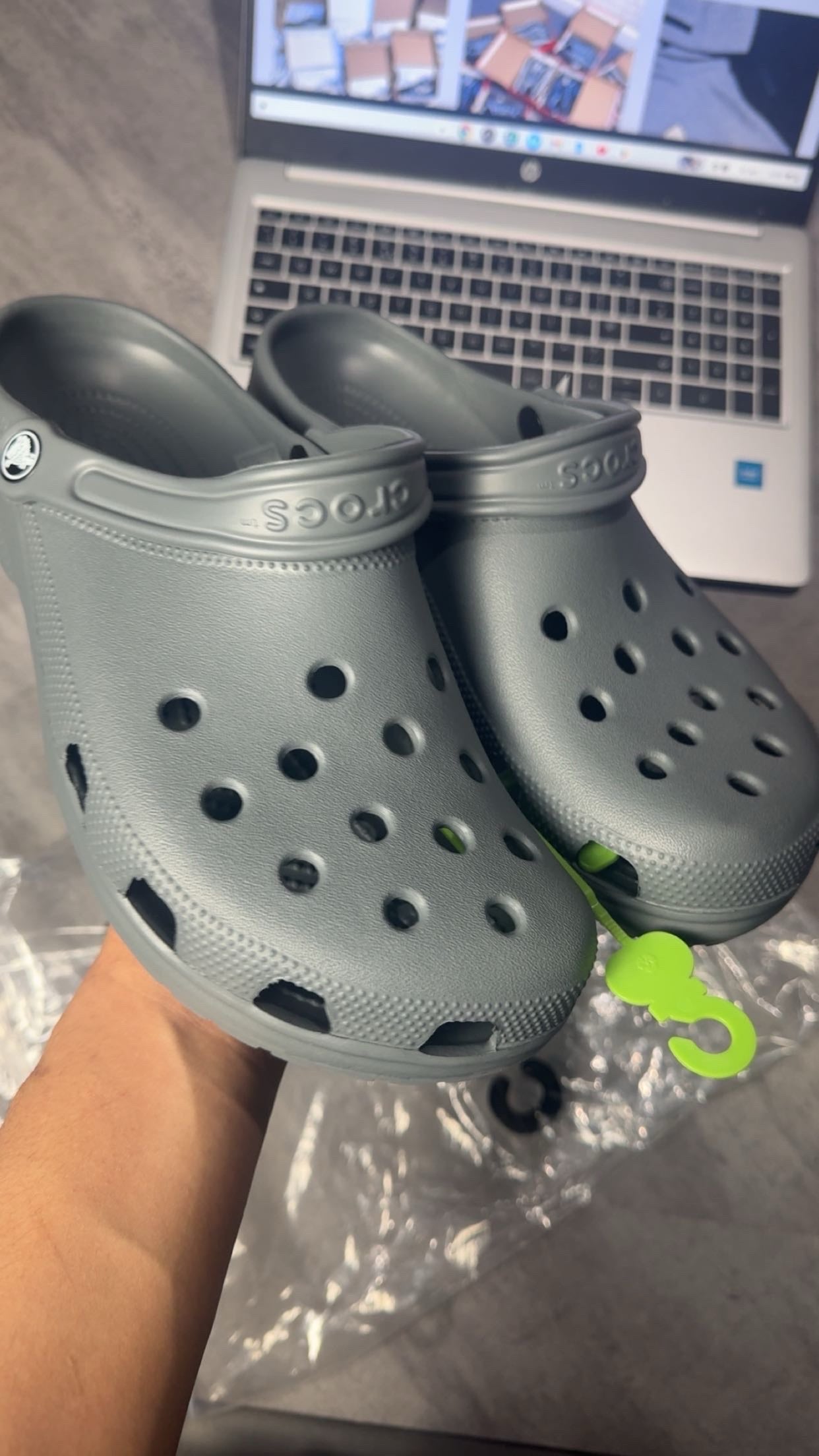 Grey Crocs
